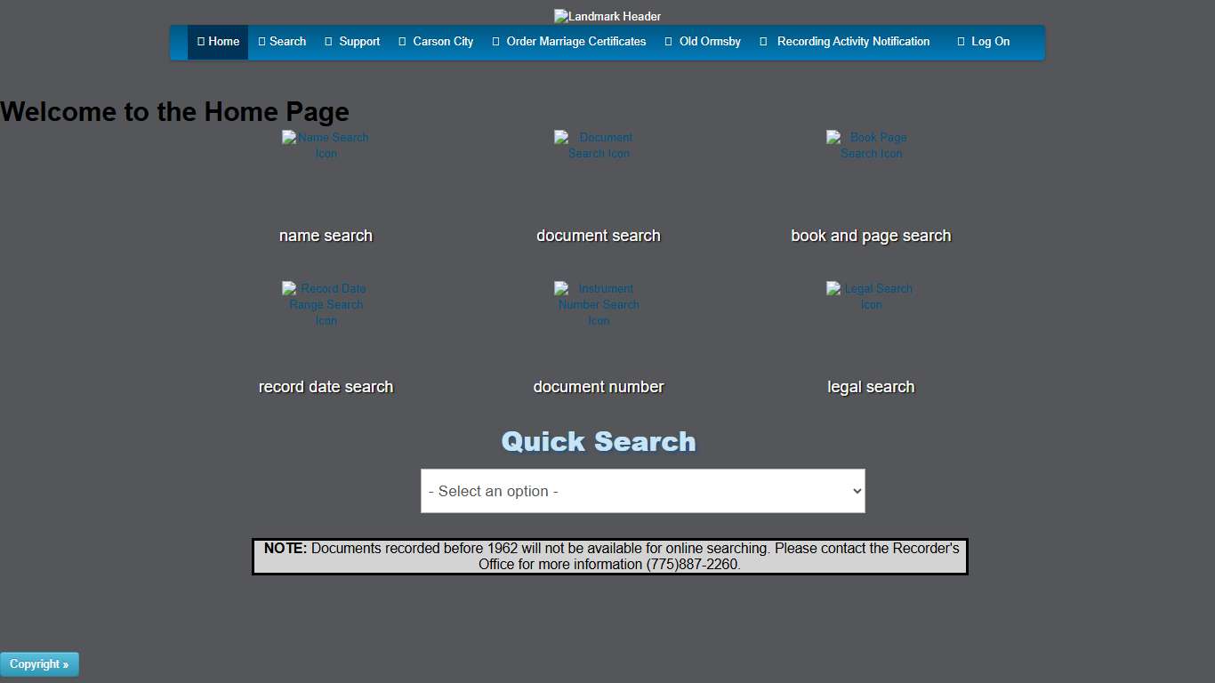 Landmark Web Home Page